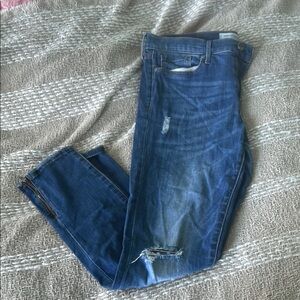 Medium Wash Blue Distressed Jeans